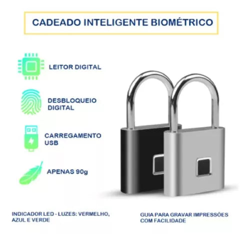 Cadeado inteligente com impressão digital