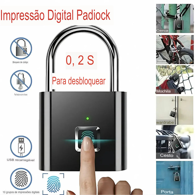 Cadeado inteligente com impressão digital