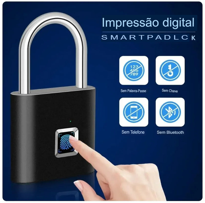 Cadeado inteligente com impressão digital